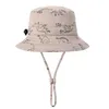 Czapki czapki maluch lato dinozaur nadruki dorzecza kapelusz na zewnątrz Słońce Regulowany kapelusz rybakowy Kid Winter Hats Girls Boy Swim Hat 230427