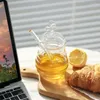 Förvaringsflaskor honungskakaformad liten bi burk klart glas honung hög borosilikat omrörningsstång med lock hemförsörjning