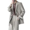 Costumes pour hommes Blazers mode ample décontracté Version coréenne veste à gros boutonnage affaires gris blanc noir 230427