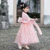 Flicka klänningar flickor hanfu cheongsam retro kläder barn tang klänning kinesisk stil liten baby mesh kjol