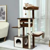 Zarysowniki Wysokość 130,5 cm Cat Tree Condo Multilevel Platforma Tower Sisal Scratosing Post dla kociąt kota pneta