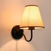 Wall Lamps Modern Fabric E27 Lamp Bedroom Bedside Simple European Style Living Room El Study Office Light Corridor