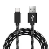 Charge rapide 2.4a tissu USB Cable 1m 2M Type C Câble chargeur de données C Micro Data pour Samsung S20 S21 S22 S23 UTRAL Note 10 HTC Huawei