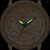 Polshorloges sanda echte lederen mode wijzerplaat horloges kwarts klassieke herenhorloge 3d gegraveerde vintage mannelijke klok business relogio