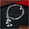 Charm-Armbänder für Frauen 925 Sterling Silber Fünf-Linien-Kette mit Fünf-Herz-Armband Armreif Geburtstagsgeschenk Her292K Drop Delivery Jewel Dhxfe