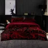 Zestawy pościeli Czerwone luksusowe zestaw zbiorczy na kołdrę 264x228 z poduszką 240x220 kołdrę okładka HD Wysoka jakość zestawu łóżka King 231124
