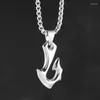 Pendant Necklaces Trendy Special Fish Hook Necklace Men's Fashion Metal Crystal Inlaid Party Jewelry Accessories