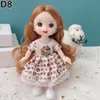 Куклы 16 см мини -куклы BJD 13 подвижная девчонка Baby 3d Big Eyes Beautiful Diy Doy Coll с одеждой наряжать 112 куклы моды 230427