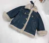 Luxury Denim toddler jacket kids designer clothes girl boy Outerwear Size 110-160 Interior plush design baby coat Nov25