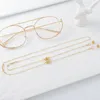 Okulary łańcuchy retro lolita 14K gf okulary przeciwsłoneczne łańcuch złoty kolor okulary łańcuch szyi z silikonową dobrą pętlą 231127