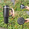 40oz H2.0 Stainless Steel Tumblers Cups with Silicone handle Lid And Straw 2nd Generation Travel Car Mugs Keep Drinking Cold Water Bottles With Logo 1:1 Copy 1124