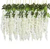 12 PCS 45inch Wisteria Yapay Çiçek İpek Asma Çelenk Düğün Partisi Bahçesi Açık Greenery Ofis Duvar Dekor6529040