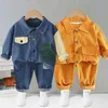 Kleidung Sets Jahre Sommer Junge Cartoon Print Pullover Top Junge Einfache Pullover Langarm Hosen Baby Neue Kinder Anzug R231127