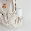Sacos de fraldas Ins Korea Mommy Bag Cartoon Bear Stroller Bag Outgoing Portable Mommy Backpack Multi Funcional Grande Capacidade Sacos de Fraldas Q231127