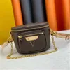 Designer2023 Yeni Mini Bumbag Eski Çiçek Gradyan Serisi Bel Çantası Tek Omuz Crossbody Göğüs Çanta Zinciri Çubuğu Kadın Çantası