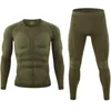 Ropa interior térmica para hombre, conjunto cálido de invierno, mallas tácticas de Fitness, ropa deportiva ajustada, Camisa larga, ropa informal, 2024