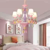 Chandeliers Creative Restaurant Colorful Crystal Children's Room Bedroom Pendant Lamp Living LED Chandelier Lights