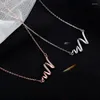 Chaînes Heartbeat Wave Rotation Or Rose Couleur Cubique Zircone Clavicule Chaîne Collier Pour Femmes Filles Mode Bijoux À La Mode SN2366