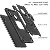 Telefoonhoesjes voor Redmi 8a Opmerking 9 8 10 K30 F2 Pro 9 Prime X3 10T 11 Ring Standstand Metalen Beugel 4 Corners Volledige beveiligingsbedekking