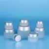 5g 10g 15g 20g 30g 50g Cosmetic Empty Bottle Frosted Glass Jars Refillable Makeup Cream Container Packaging Ehexu