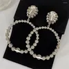 Boucles d'oreilles pendantes 2023 Boutique mode brillant cristal strass rond grand anneau femmes bijoux spectacle déclaration boucle d'oreille accessoires