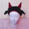 Berets Little Devil Hat Horn Knit Halloween grappige y2k beanies