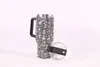 Tumbler di diamanti da 40 once con manico e bottiglia d'acqua bling di paglia Rhinestone Tumbler in acciaio inossidabile tazza da viaggio isolata mantieni le bevande fredde fai -da -te