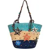 Sacs de soirée motif étoile de mer Design sac de plage 2023 tissé à la main paille bohème grande capacité panier femmes épaule sac à main