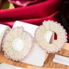 Baumelnde Ohrringe Siscathy Mode trendige runde geometrische Ohrringe Zirkon CZ Hochzeit Verlobungsfeier Dress Up Schmuck für Frauen