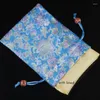Embrulho de presente 11x14cm luxo chinês de seda brocado bolsa artesanal por atacado pequeno cordão agradecimento