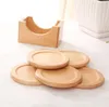 6 stücke Wärme-beständig Runde Holz Untersetzer Nicht-slip Becher Pad Set Anti Verbrühungen Isolierung Matte Tasse Pad heißer Getränk Halter Tisch Matte Gericht SN6298