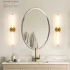 Wall Lamps Designed Led Wall Lamp 400 550mm Wall Light Sconces Double Lampshade Up Down Bathroom Wall Lighting Fixture Golden Picture Light Q231127