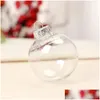 Juldekorationer 50st Golden Siery Transparent Ball Plastic Baubles Clear Fillable Xmas Tree Hanging Ornament Decor Toys Year Dh8vi