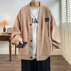 Suéteres masculinos streetwear camisola masculina estilo japão plus size 7xl homem sweatercoat moda solta tops casual único breasted roupas 231127