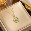 Chains 2023 Devil's Eye Pendant Necklace For Women Versatile Selling Titanium Steel Choker Chain Party Jewelry