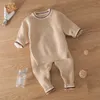 Ensembles de vêtements Innqeebvby Winter Crew Neck Rib Plain Baby Kids Pull en tricot 2 pièces Pantalon en coton biologique