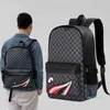 Backpack Mody Fashion Lattice Travel Backpack Trend Sagra de couro versátil para meninos bolsa de computador