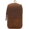 Taille Taschen Mode Herren Echtes Leder Tasche Erste Schicht Rindsleder Telefon Vintage Outdoor Wear Gürtel Kuh Klein