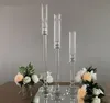 3PCS/SET ACRYLIC CRYSTAL Candle Holders Stół Ślubny Centralny element Pillar Stand Road Party Candlesticks Home Decora