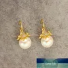 Japanese and Korean Small Flower Shape Inlaid Colorful Pearl Personalized and Temperamental Eardrops Women's Elegant High-Grade Pearl Earrings