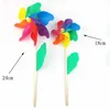 Garden Decorations 18cm 24cmwindmill Pinwheel Wind Spinner DIY Colorful Wood Pole Children's Toy Windmill Outdoor Decoration 2023