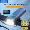 Rower Lights Natfire 12 LED Rower Light 4800 Lumen USB C ładowne aluminiowe MTB Rower Light 10000 mAh Power Bank Rowlight Accessorie P230427