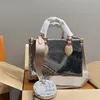 Bolsa feminina bolsa composta bolsa prata crossbody bolsas bolsa de ombro bolsa de loja bolsa de marca bolsa de praia bolsa de couro de lona impressão de letras com zíper bolsa de moedas bolsa