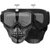 Cykelmössor masker Skull Motorcykel ansiktsmask vindtätglasögon solglasögon färgglada lins solglasögon uv-bevis glasögonskydd för ridning 231108