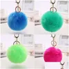 Party Favor Rabbit Ball Peluche Fourrure Fuzzy Porte-clés Sac De Voiture Porte-clés Bague Pendentif Bijoux Cadeau 20Pcs Drop Livraison Maison Jardin Festif S Otysk