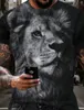 T-shirt da uomo T-shirt estiva da uomo N Vintage Lion Graphics Stampa 3D T-shirt a maniche corte moda Abbigliamento Streetwear