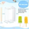 Autres fournitures de fête d'événement 50pcs boîtes à gâteaux transparentes boîtes à gâteaux en forme de crème glacée boîtes décoratives gâteau dessert boîtes pliantes en plastique transparent boîte à gâteaux 231127