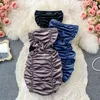Casual Dresses French Super Sexy Off Shoulder Strapless Pleated Mini Dress Girl Waist Close Elastic Velvet Women Bodycon Club Party OL