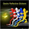 Car Badges Reflective Stickers Night Driving Warning Signs Gecko Body Decoration Decals Accessory Drop Delivery Automobiles Motorcycle Otbkh