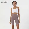 Yoga -outfit Soisou Summer Yoga Set Two Pally Sets Dames Outflits Bra Top Dames Shorts Sport Fitness Cycling Gym Sportswear Woman 45 Colors P230504